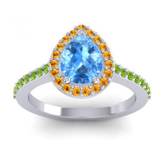 Pear Shape Halo Leta Ring