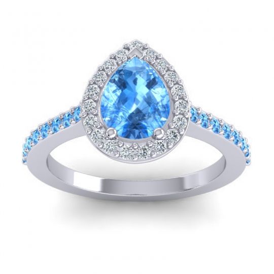 Pear Shape Halo Leta Ring