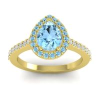 Pear Shape Halo Leta Ring