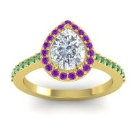 Pear Shape Halo Leta Ring