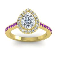 Pear Shape Halo Leta Ring