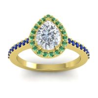 Pear Shape Halo Leta Ring