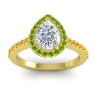 Pear Shape Halo Leta Ring
