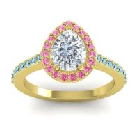 Pear Shape Halo Leta Ring