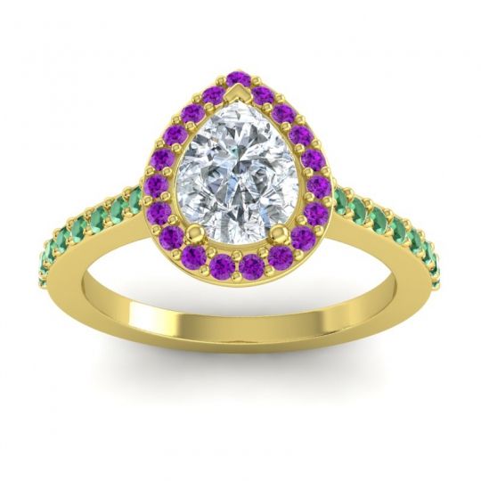 Pear Shape Halo Leta Ring