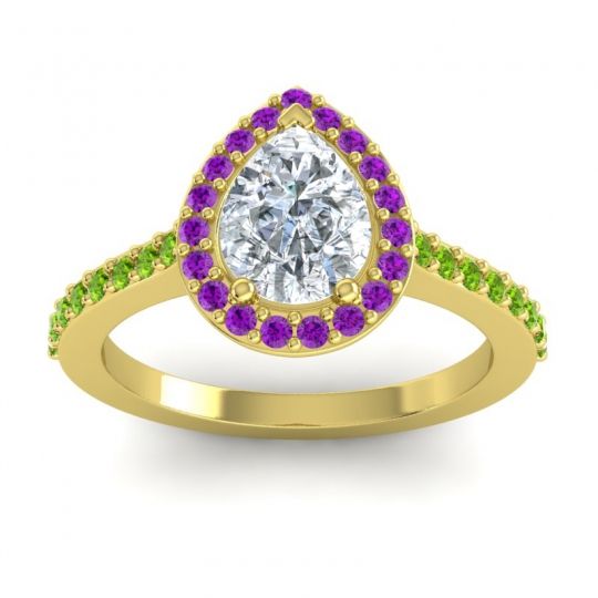 Pear Shape Halo Leta Ring