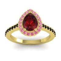 Pear Shape Halo Leta Ring