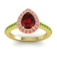 Pear Shape Halo Leta Ring