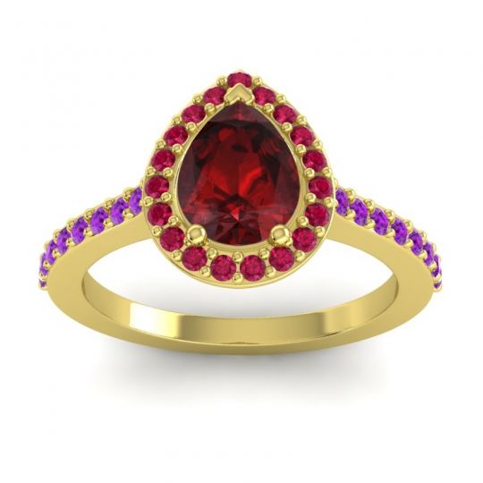 Pear Shape Halo Leta Ring