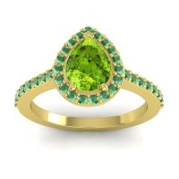 Pear Shape Halo Leta Ring