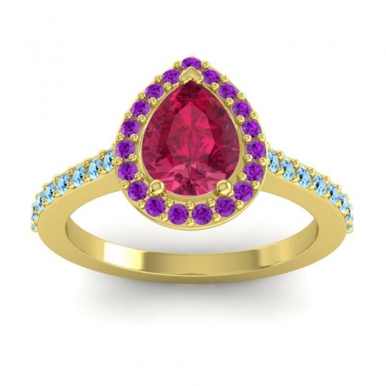 Pear Shape Halo Leta Ring