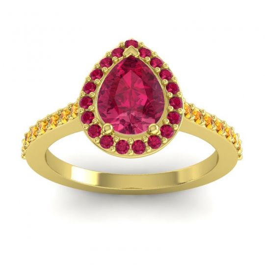 Pear Shape Halo Leta Ring