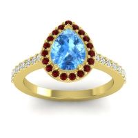 Pear Shape Halo Leta Ring