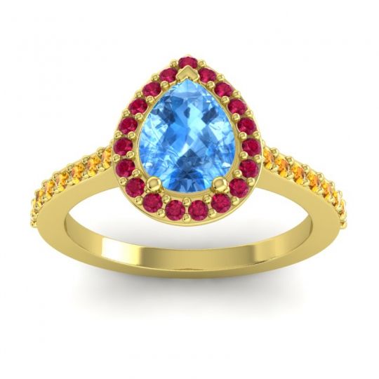 Pear Shape Halo Leta Ring