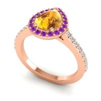 Pear Shape Halo Leta Ring