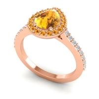 Pear Shape Halo Leta Ring