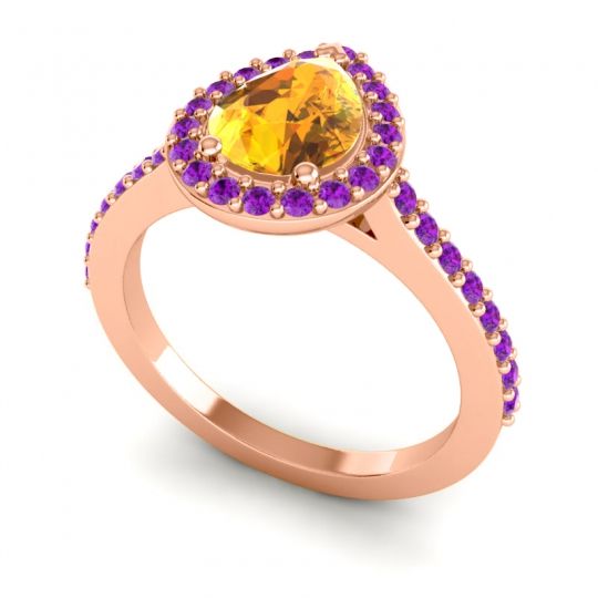 Pear Shape Halo Leta Ring