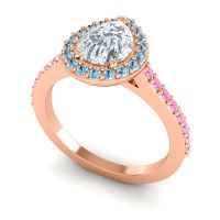 Pear Shape Halo Leta Ring