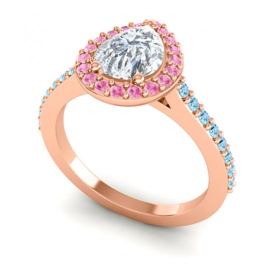 Pear Shape Halo Leta Ring
