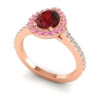 Pear Shape Halo Leta Ring