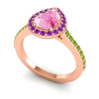 Pear Shape Halo Leta Ring