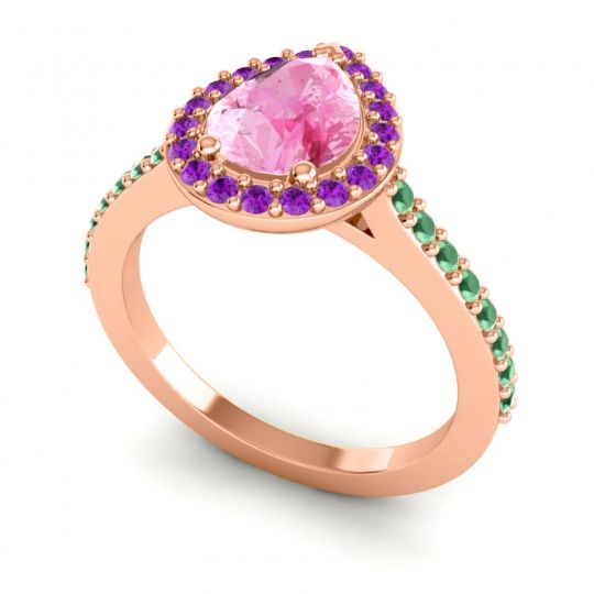 Pear Shape Halo Leta Ring