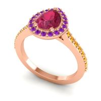 Pear Shape Halo Leta Ring