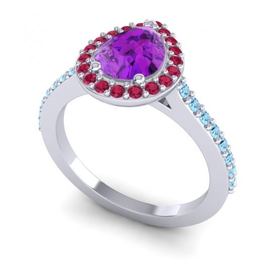 Pear Shape Halo Leta Ring