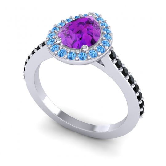 Pear Shape Halo Leta Ring