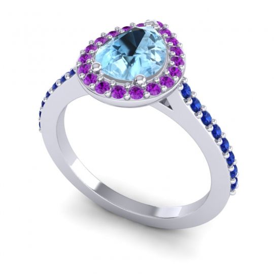 Pear Shape Halo Leta Ring