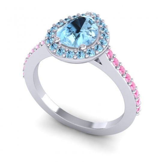 Pear Shape Halo Leta Ring