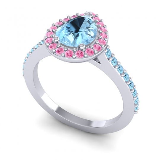 Pear Shape Halo Leta Ring