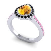 Pear Shape Halo Leta Ring