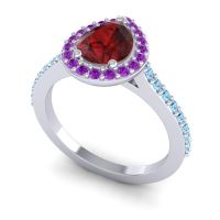 Pear Shape Halo Leta Ring