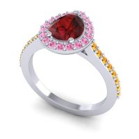 Pear Shape Halo Leta Ring