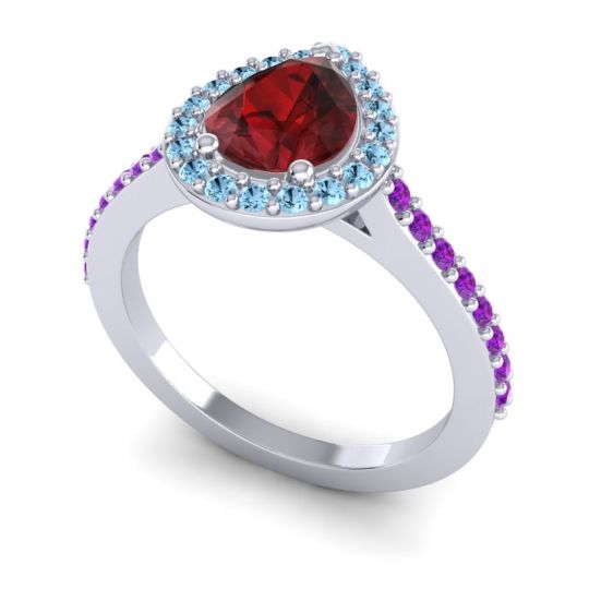 Pear Shape Halo Leta Ring