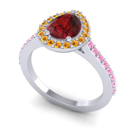 Pear Shape Halo Leta Ring