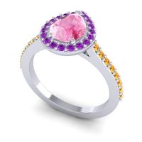 Pear Shape Halo Leta Ring