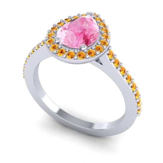 Pear Shape Halo Leta Ring