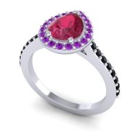Pear Shape Halo Leta Ring