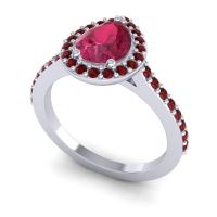 Pear Shape Halo Leta Ring