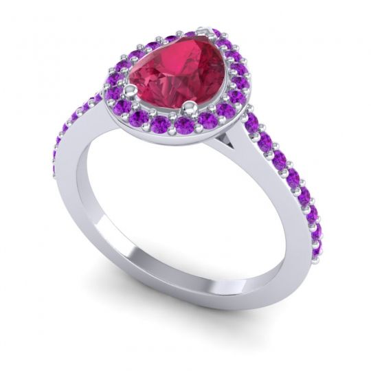 Pear Shape Halo Leta Ring