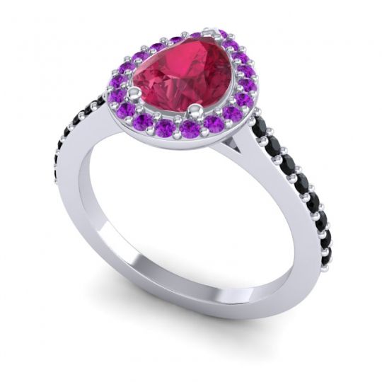 Pear Shape Halo Leta Ring