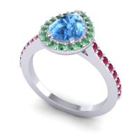 Pear Shape Halo Leta Ring