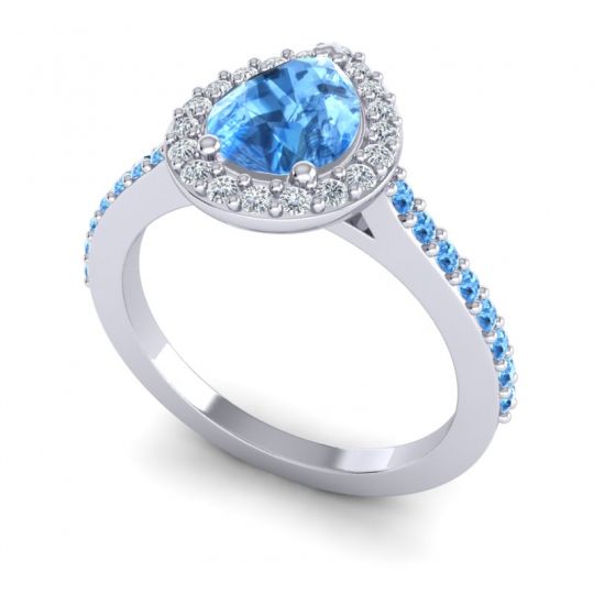 Pear Shape Halo Leta Ring