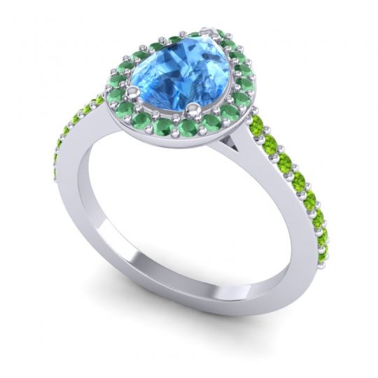 Pear Shape Halo Leta Ring