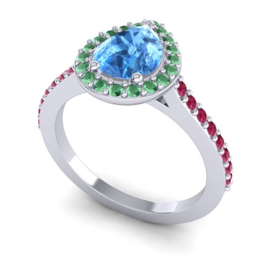 Pear Shape Halo Leta Ring