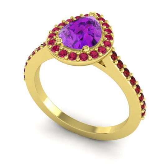 Pear Shape Halo Leta Ring