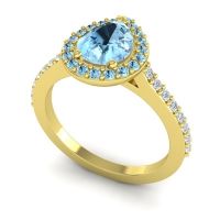 Pear Shape Halo Leta Ring