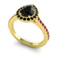 Pear Shape Halo Leta Ring